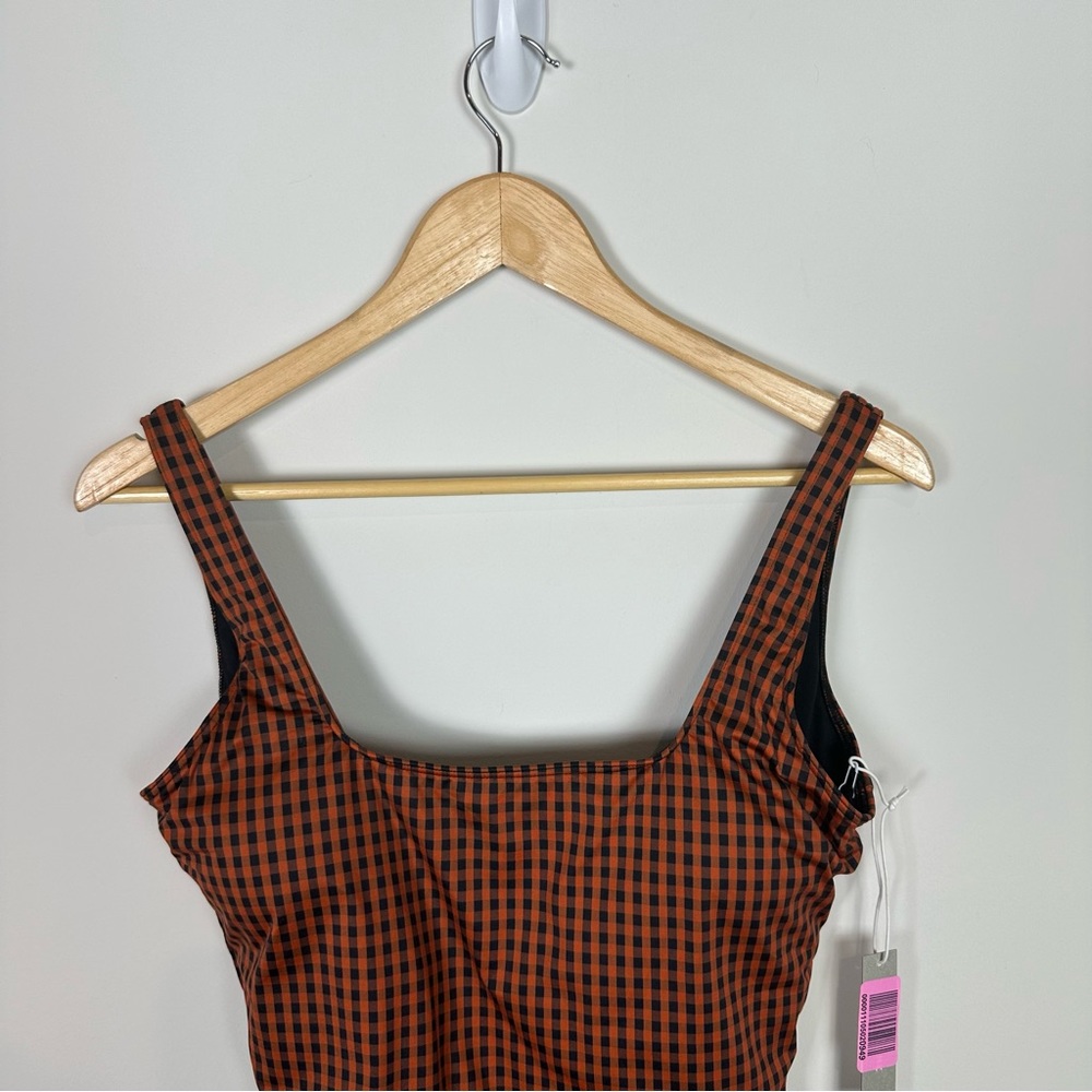 Everlane Nyle Gingham One Piece Swim Suit - Picture 3 of 11